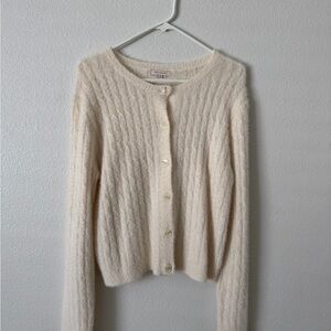 Cozy Cream Button-Up Sweater (Worn Once)